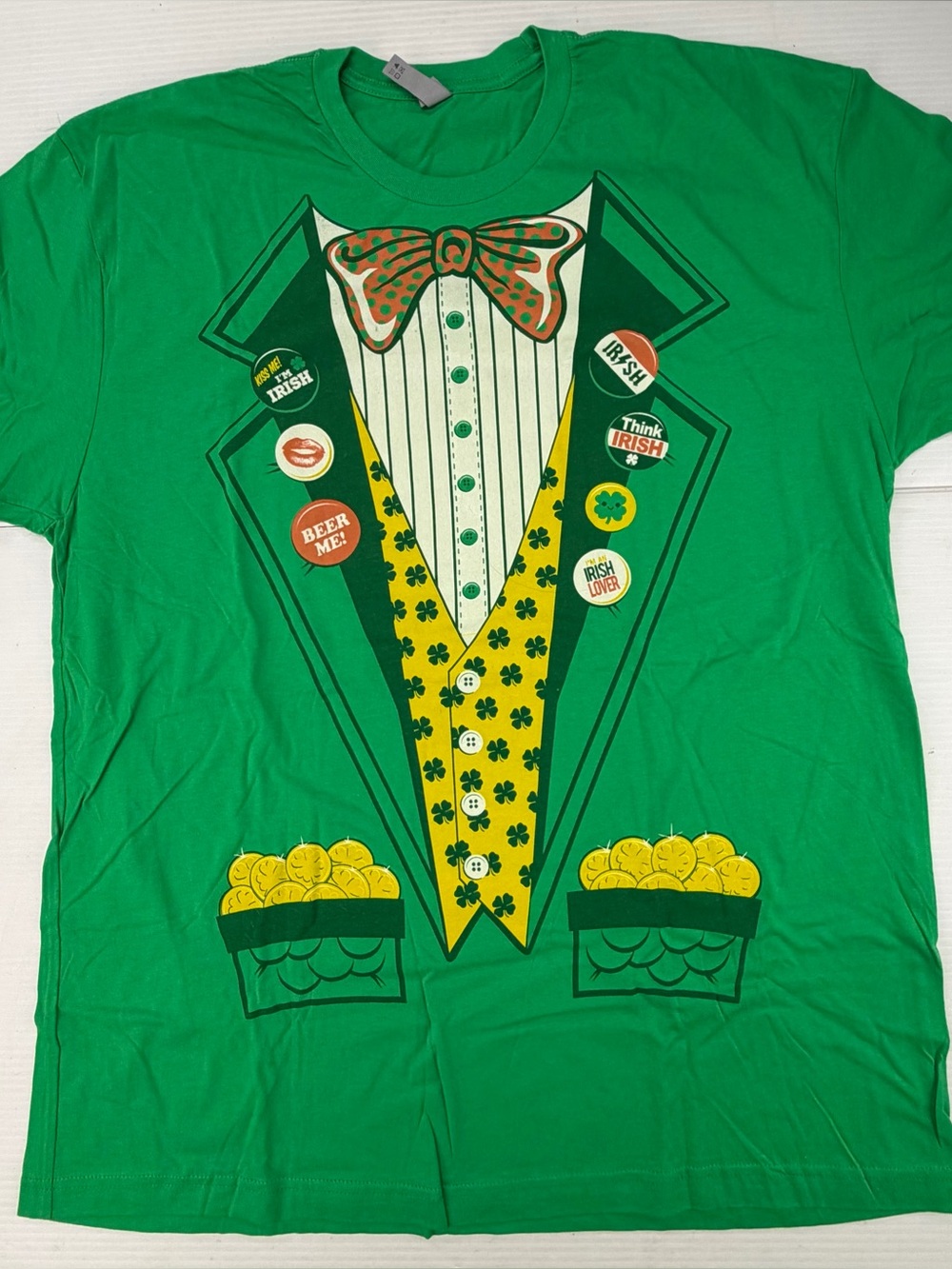 Green St. Patrick's Day Novelty Tuxedo Graphic T-Shirt xxl